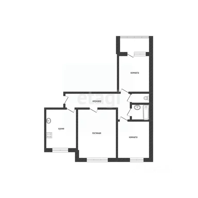 3-к кв. Смоленская область, Смоленск ул. Рыленкова, 79к3 (65.0 м) - Фото 1