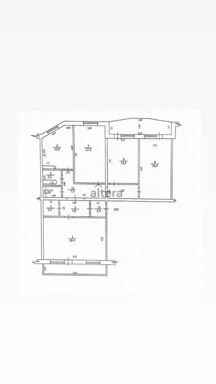 4-к кв. Татарстан, Казань ул. Серова, 2 (112.3 м) - Фото 1