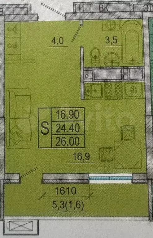 Квартира-студия, 30 м, 18/24 эт. - Фото 0