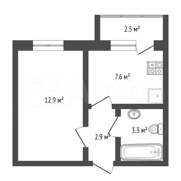 Квартира-студия, 27 м, 8/9 эт. - Фото 0