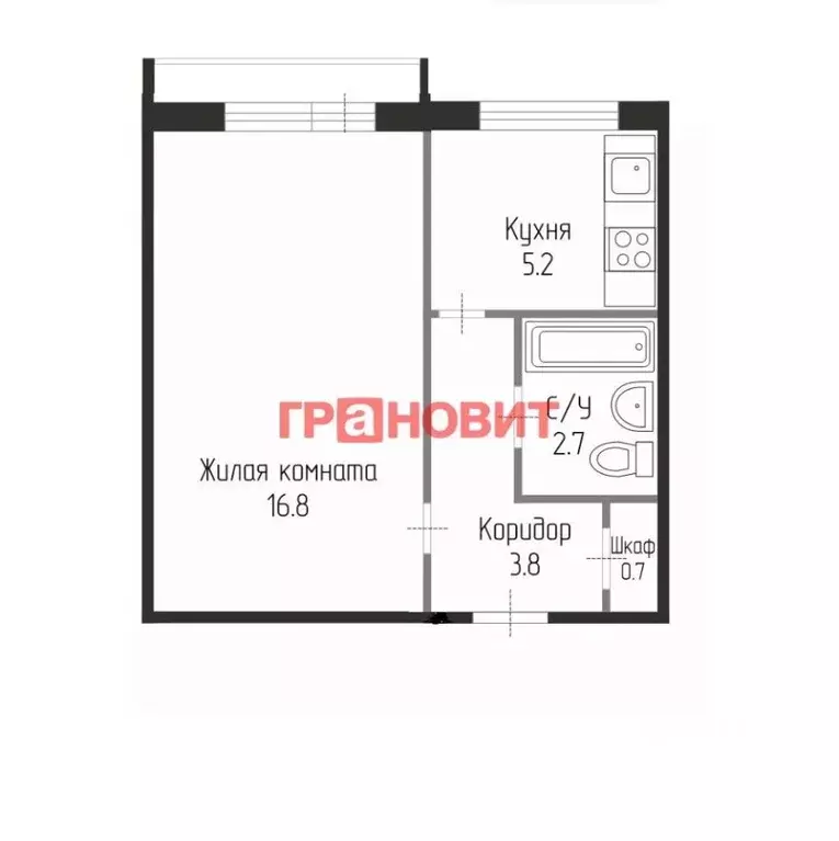 1-к кв. Новосибирская область, Новосибирск ул. 9-й Гвардейской ... - Фото 2