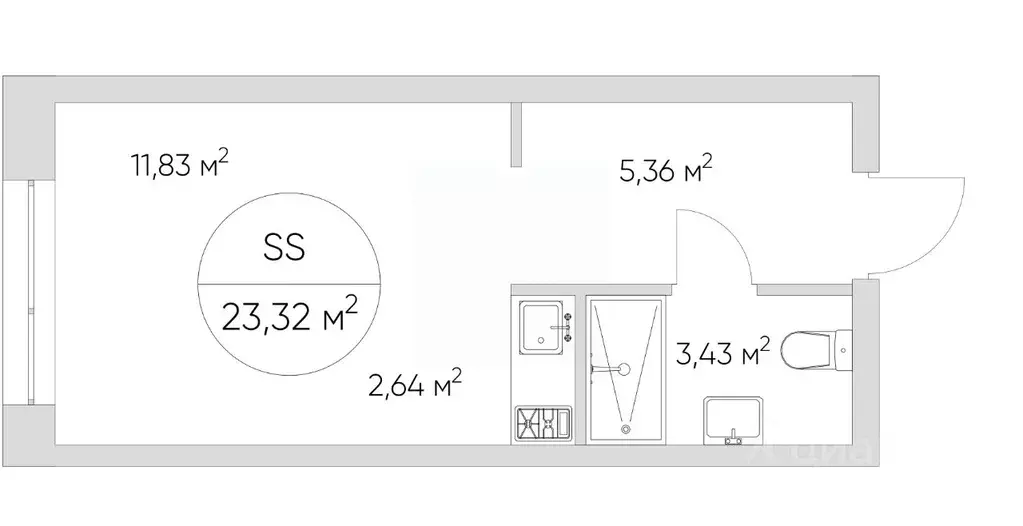 Студия Москва Н айс Лофт жилой комплекс (23.3 м) - Фото 1