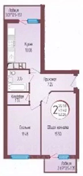 2-к кв. Краснодарский край, Краснодар ул. Душистая, 43 (65.5 м) - Фото 2