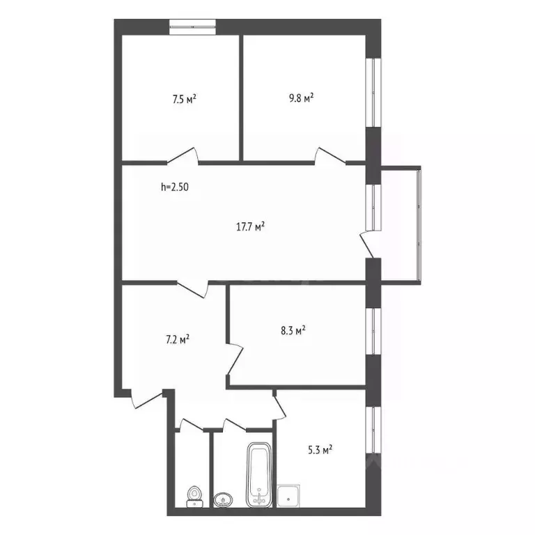 4-к кв. Красноярский край, Красноярск ул. Академика Вавилова, 43А ... - Фото 1