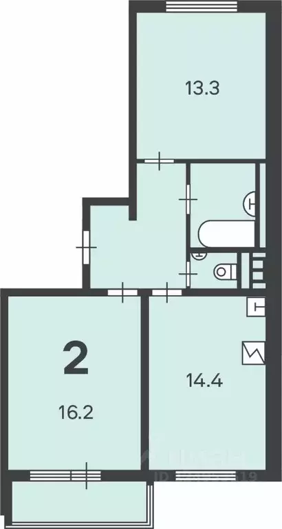 2-к кв. Москва ул. Кварцевая, 5к2 (56.0 м) - Фото 0