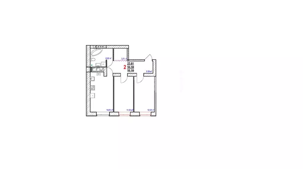 2-комнатная квартира: Новосадовый, микрорайон Новосадовый 41, Майская ... - Фото 0