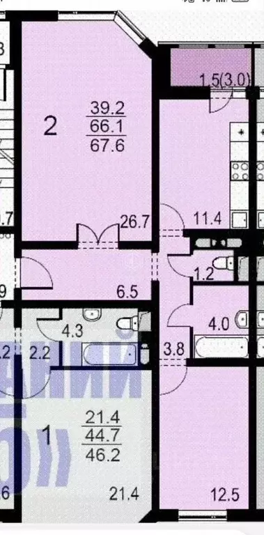 2-к кв. Московская область, Долгопрудный просп. Ракетостроителей, 5к1 ... - Фото 1