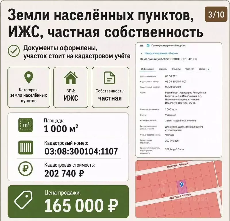 Участок в Бурятия, Иволгинский район, Нижнеиволгинское с/пос, с. ... - Фото 2