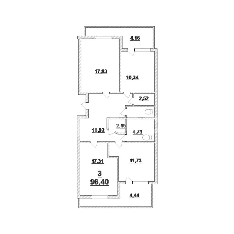 3-комнатная квартира: Калининград, Товарная улица, 14 (75.5 м) - Фото 1