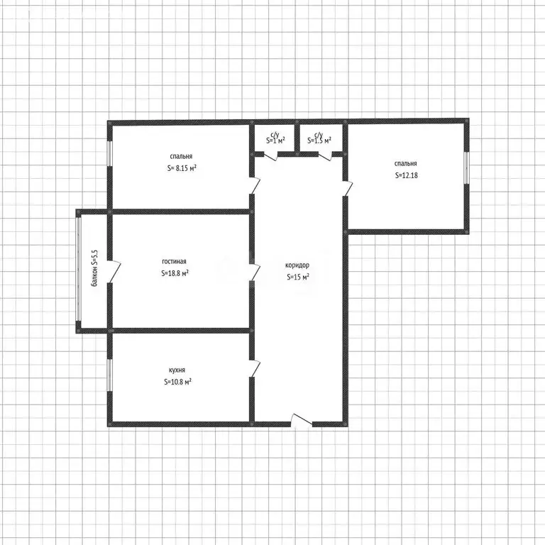3-комнатная квартира: Майкоп, Заводская улица, 1А (72.2 м) - Фото 1