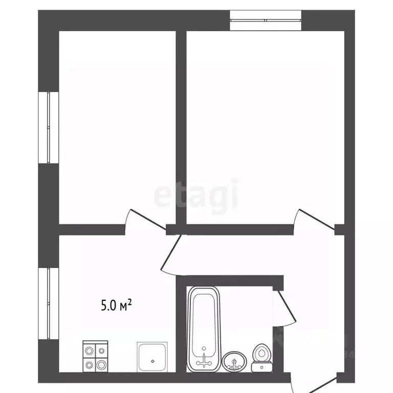 2-к кв. Вологодская область, Великий Устюг пл. Коммуны, 6 (36.6 м) - Фото 2