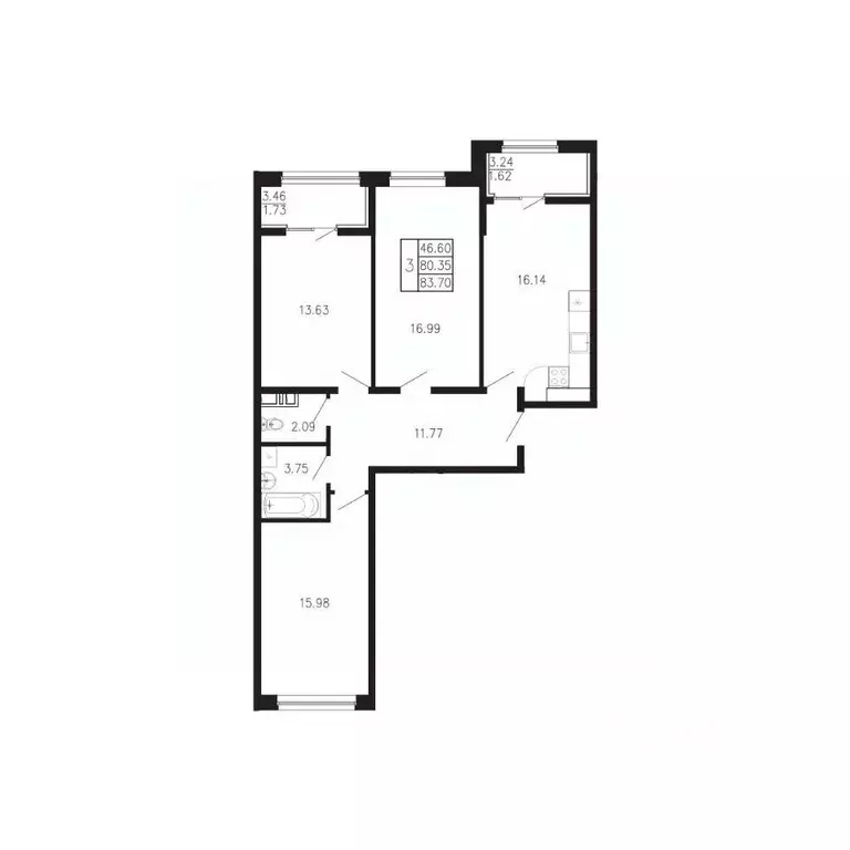 3-к кв. Крым, Феодосия муниципальный округ, Приморский пгт Просторы ... - Фото 1