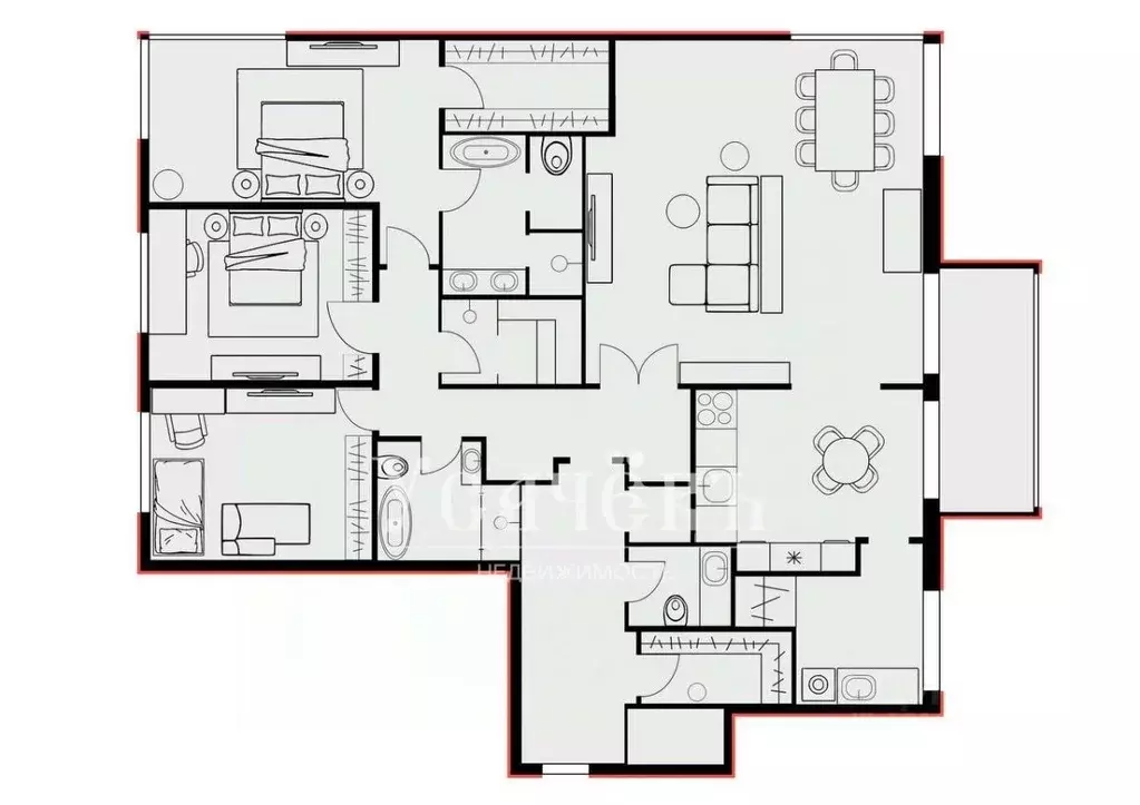 4-к кв. Москва Большая Татарская ул., 7к3 (200.8 м) - Фото 2