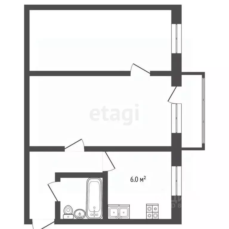 2-к кв. Московская область, Воскресенск городской округ, с. Федино 13 ... - Фото 2