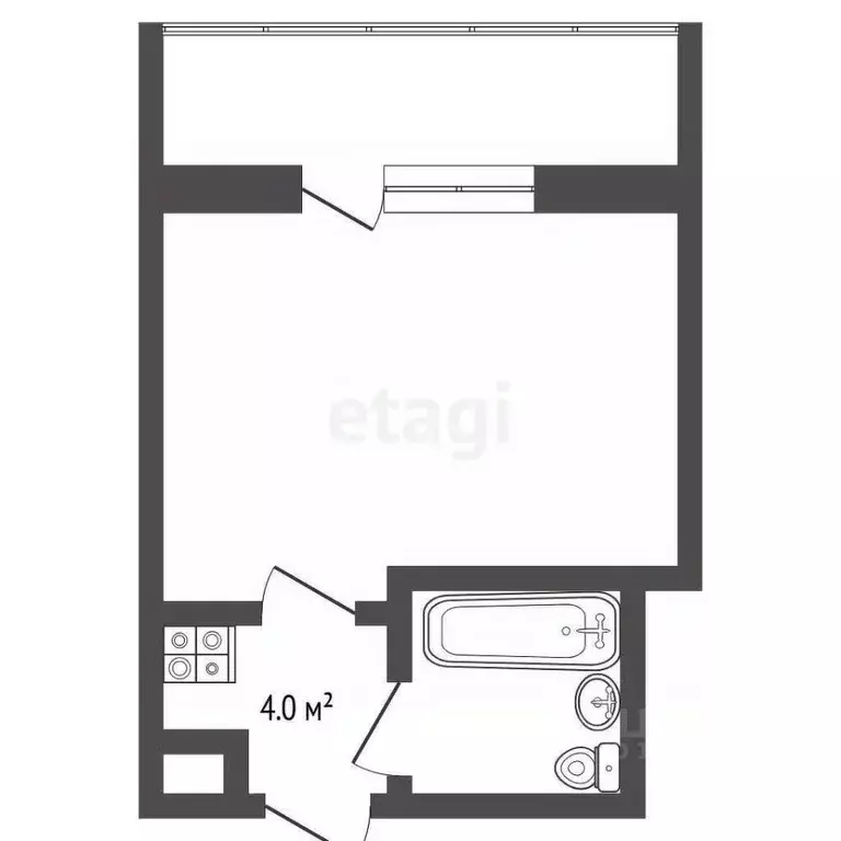 Студия Тюменская область, Тюмень ул. Мельникайте, 113 (19.0 м) - Фото 2