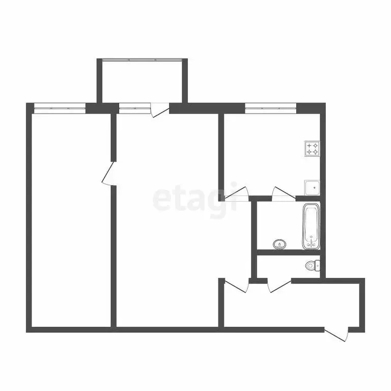 2-комнатная квартира: Тюмень, улица Республики, 198 (45 м) - Фото 0