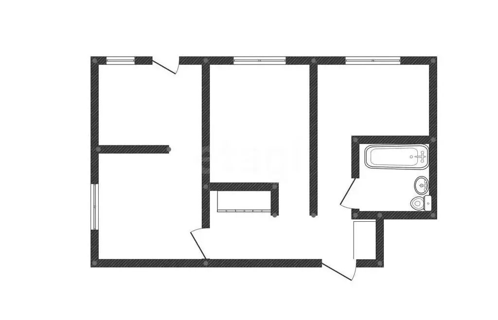 2-комнатная квартира: Курган, улица Максима Горького, 151 (42.8 м) - Фото 1