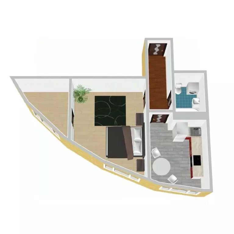 1-к кв. Воронежская область, с. Новая Усмань, Южный мкр Четыре Желания ... - Фото 0