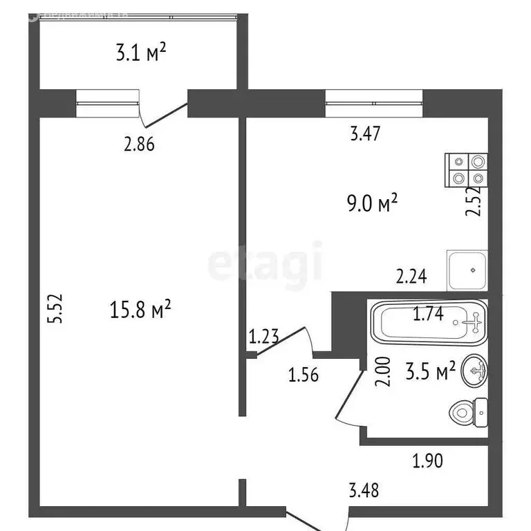 1-комнатная квартира: Саранск, улица Косарева, 81 (34 м) - Фото 1