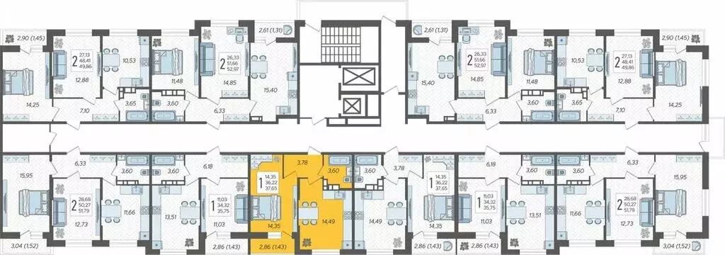 1-комнатная квартира: Краснодар, жилой комплекс Смородина (37.65 м) - Фото 1