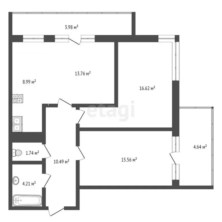 3-комнатная квартира: Туапсе, улица Портовиков, 39/3 (79.9 м) - Фото 0