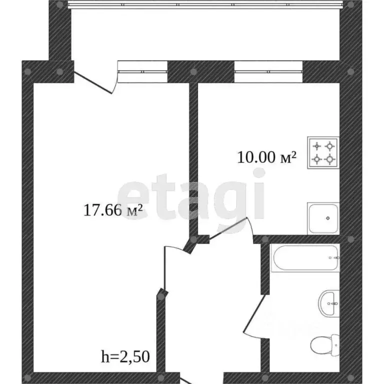 1-к кв. Костромская область, Кострома Окружная ул., 51А (39.5 м) - Фото 0