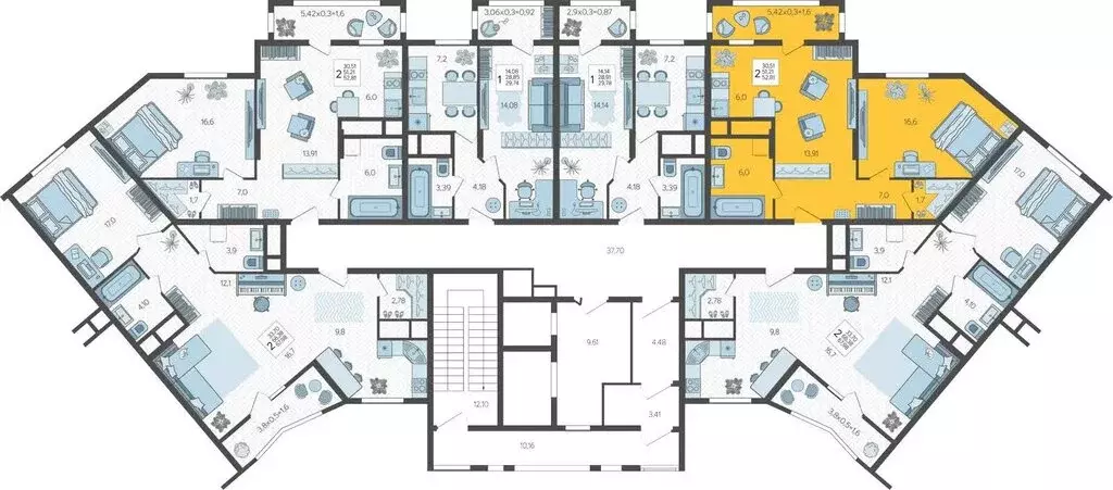 2-комнатная квартира: Краснодар, 3-я Трудовая улица, 1 (52 м) - Фото 0