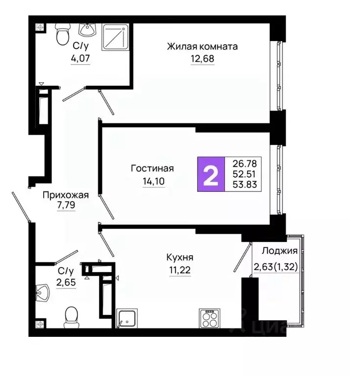 2-к кв. Ростовская область, Ростов-на-Дону Нефтекачка кв-л, Октябрь ... - Фото 0
