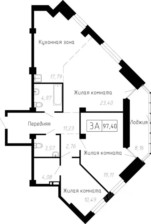 3-к кв. Приморский край, Владивосток ул. Мусоргского, 74к2 (97.5 м) - Фото 1