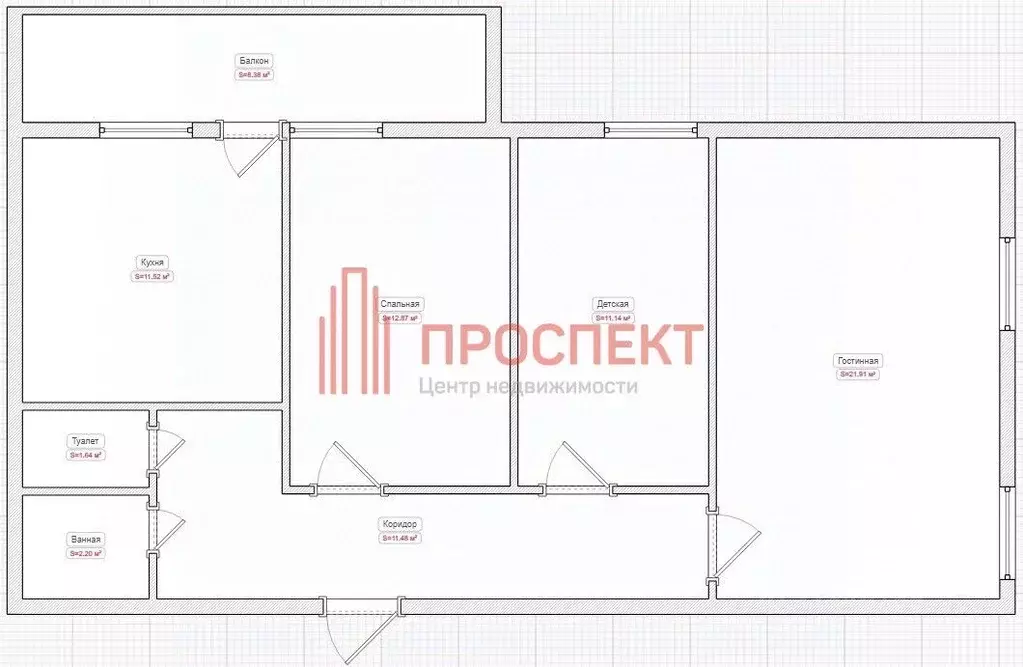 3-к кв. Пензенская область, Пенза ул. Воронова, 18 (72.6 м) - Фото 1