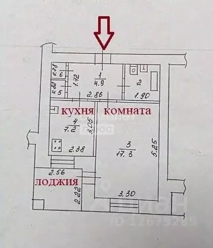1-к кв. Липецкая область, Липецк ул. П.И. Смородина, 12 (34.0 м) - Фото 2