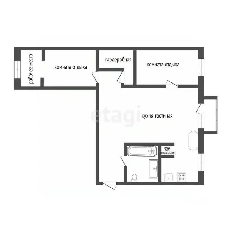 2-к кв. Тюменская область, Тюмень ул. Мельникайте, 90А (54.6 м) - Фото 2