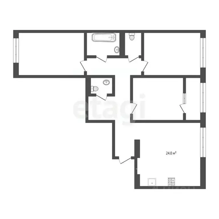 3-к кв. Тюменская область, Тюмень ДОК мкр, ул. Воронинская, 43 (95.0 ... - Фото 2