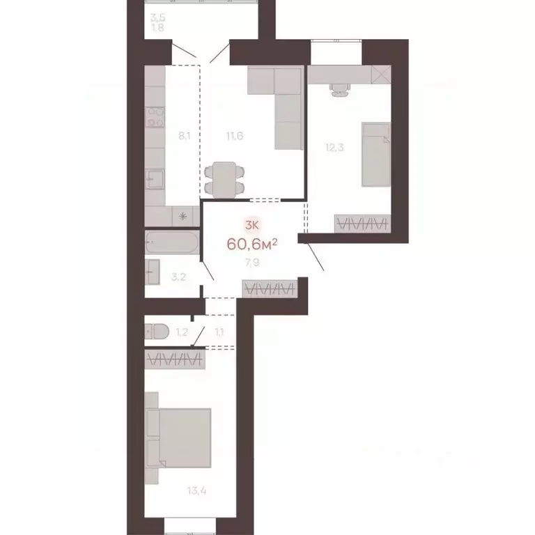 3-к кв. Алтайский край, Новоалтайск ул. Южсиба, 52А (60.6 м) - Фото 0