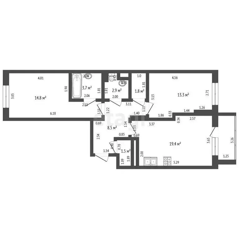 2-комнатная квартира: Одинцово, Сосновая улица, 13 (65.9 м) - Фото 0
