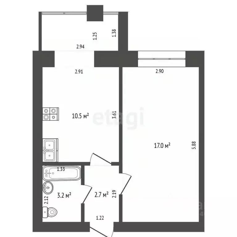1-к кв. Оренбургская область, Оренбург ул. Озеленителей, 18 (36.0 м) - Фото 1