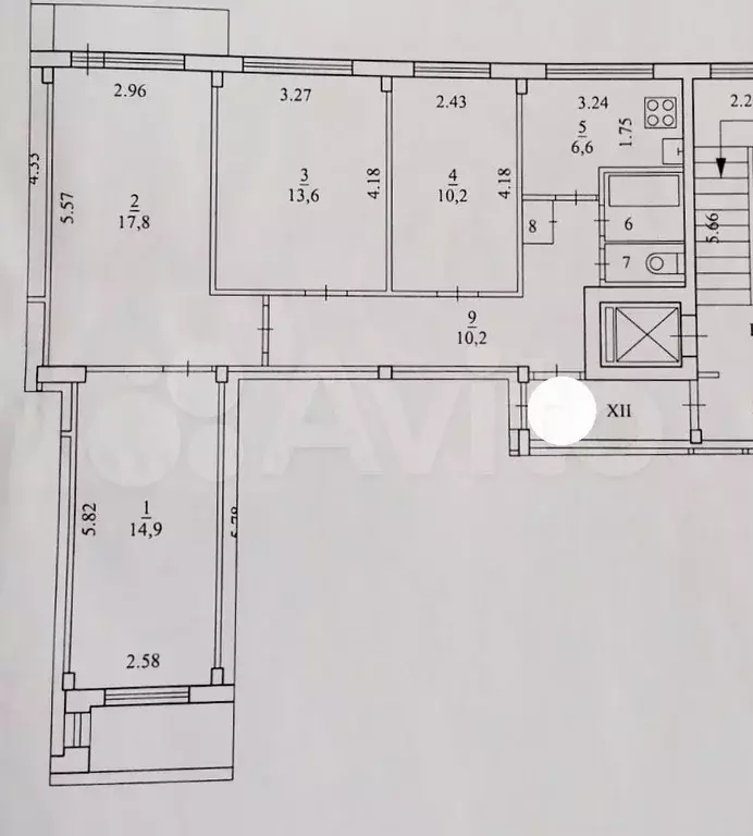 4-к. квартира, 77,1 м, 7/9 эт. - Фото 0