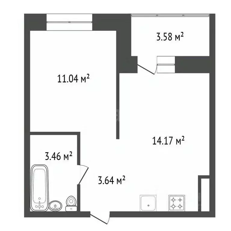1-к кв. Иркутская область, Иркутск ул. Пискунова, 132 (36.8 м) - Фото 2