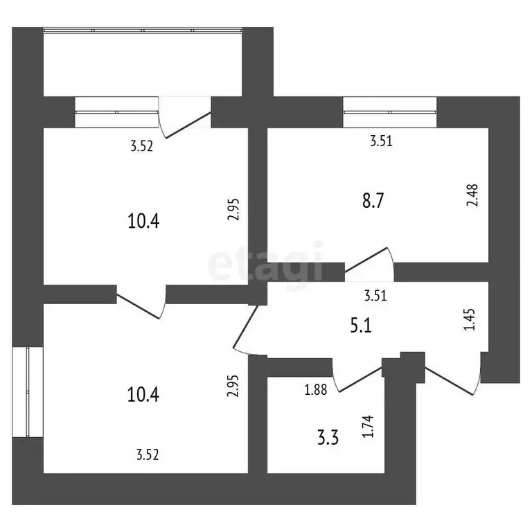 2-комнатная квартира: Ялуторовск, улица Карбышева, 11 (37.9 м) - Фото 1