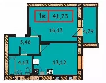 1-к кв. Ивановская область, Иваново Ивановская ул. (41.73 м) - Фото 0