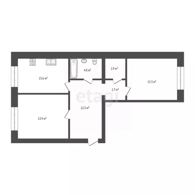 2-к кв. Тюменская область, Тюмень Новгородская ул., 14 (58.0 м) - Фото 2
