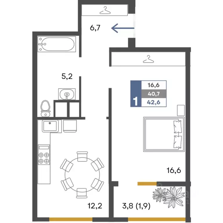 1-к кв. Крым, Симферопольский район, Добровское с/пос, с. Перевальное ... - Фото 1