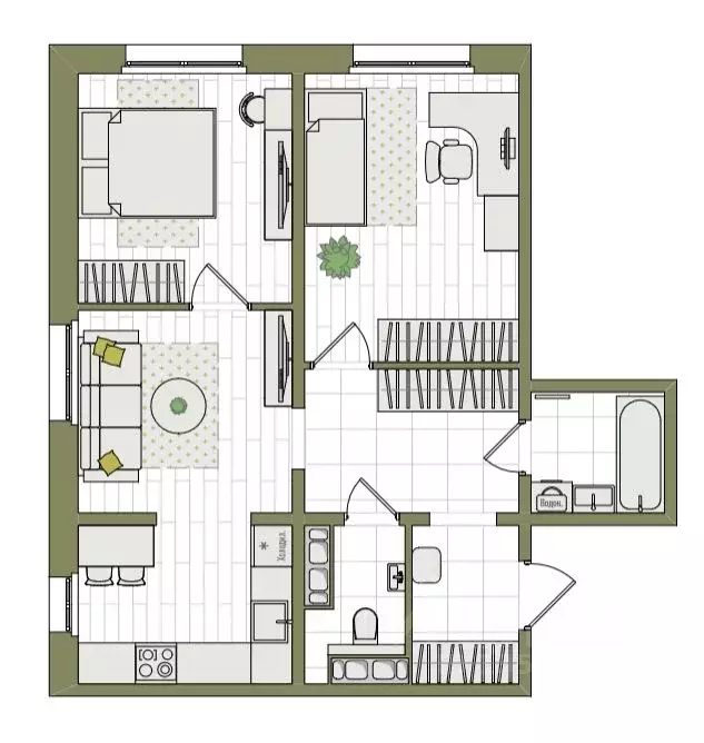 3-к кв. Кировская область, Киров ул. Чистопрудненская, 13А (56.9 м) - Фото 1