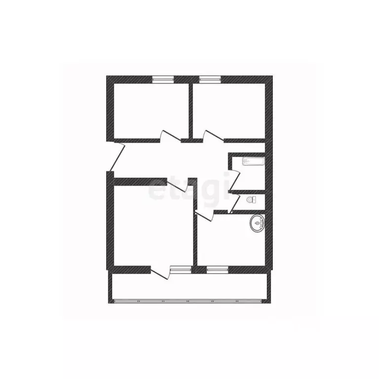 3-к кв. Белгородская область, Валуйки 1 Мая ул., 22 (61.8 м) - Фото 2