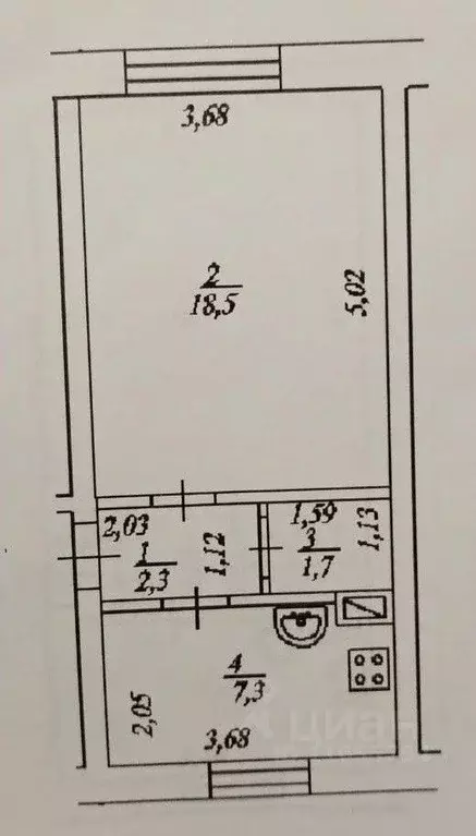 1-к кв. Башкортостан, Уфа ул. имени Фронтовых Бригад, 36А (29.8 м) - Фото 2