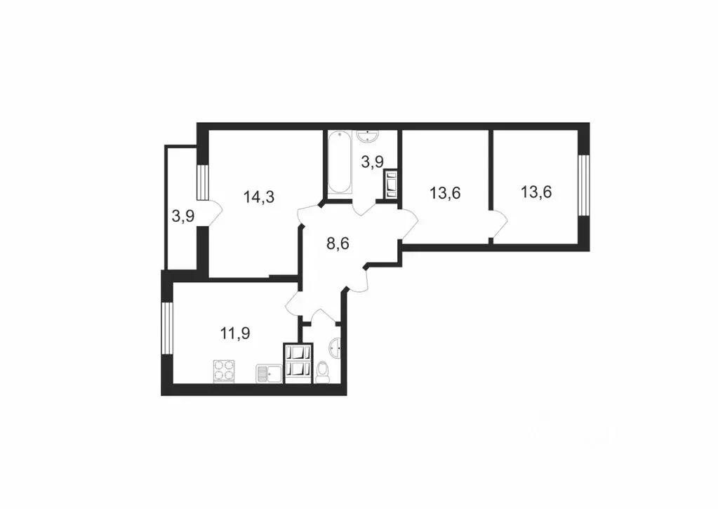 2-к кв. Санкт-Петербург ул. Русановская, 19к3 (58.8 м) - Фото 2