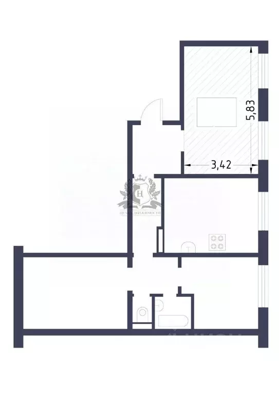 Комната Санкт-Петербург ул. Маршала Захарова, 22К1 (20.5 м) - Фото 2