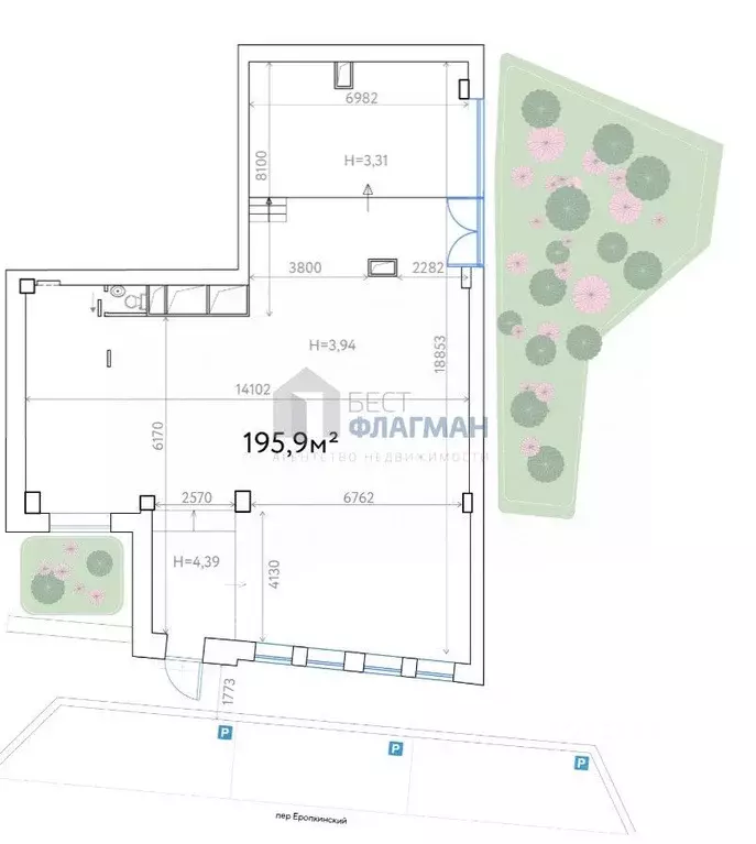 Помещение свободного назначения в Москва Еропкинский пер., 16с6 (196 ... - Фото 2