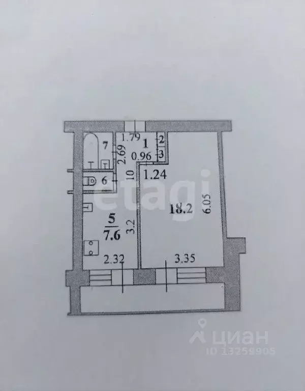 1-к кв. Липецкая область, Липецк ул. М. Горького, 17 (33.8 м) - Фото 2