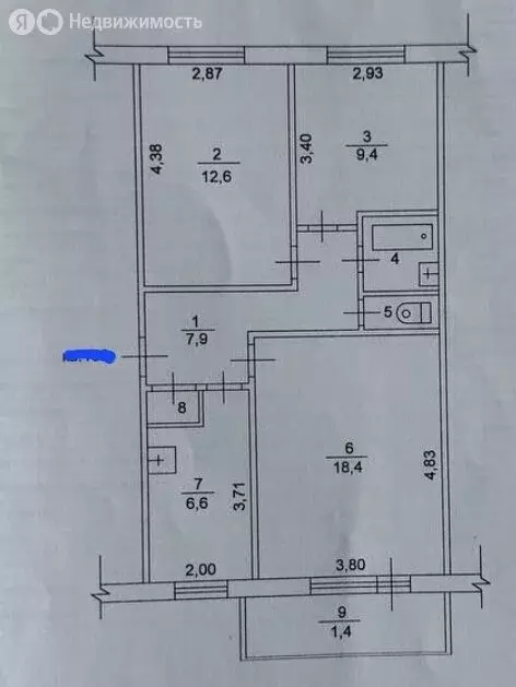 3-комнатная квартира: Набережные Челны, улица Татарстан, 13 (58.5 м) - Фото 2